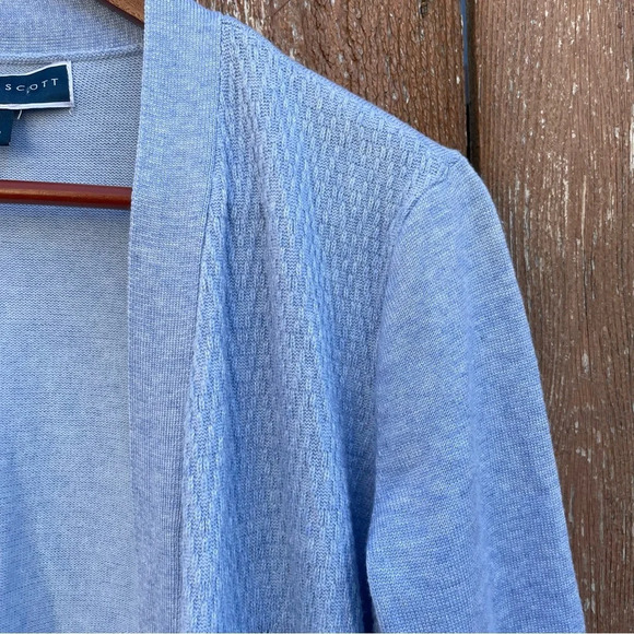 KAREN SCOTT Women’s Light Blue Knit Pattern Cardigan Size XS - Picture 6 of 12